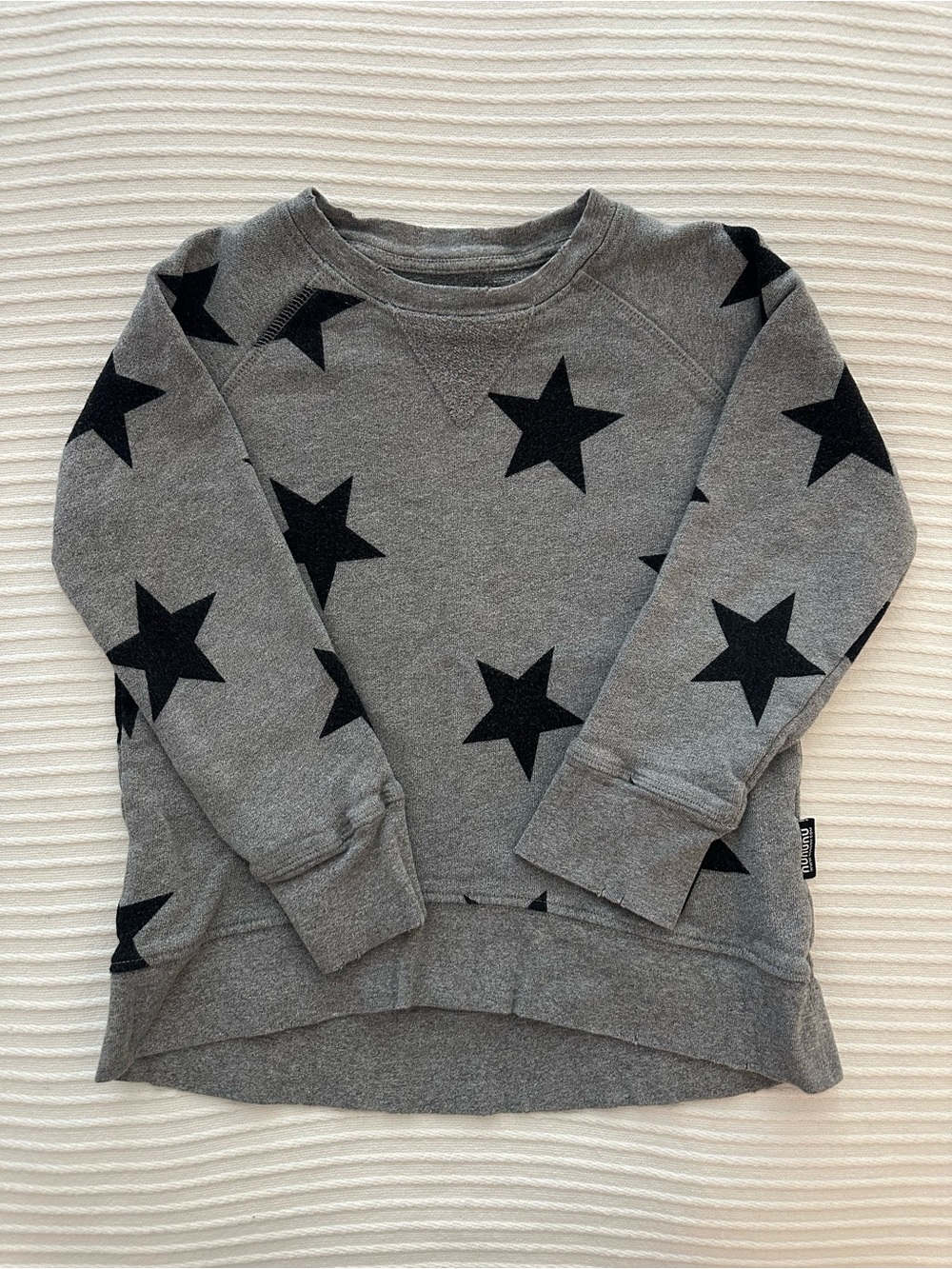 Nununu Gray Sweatshirt with Black Star Print